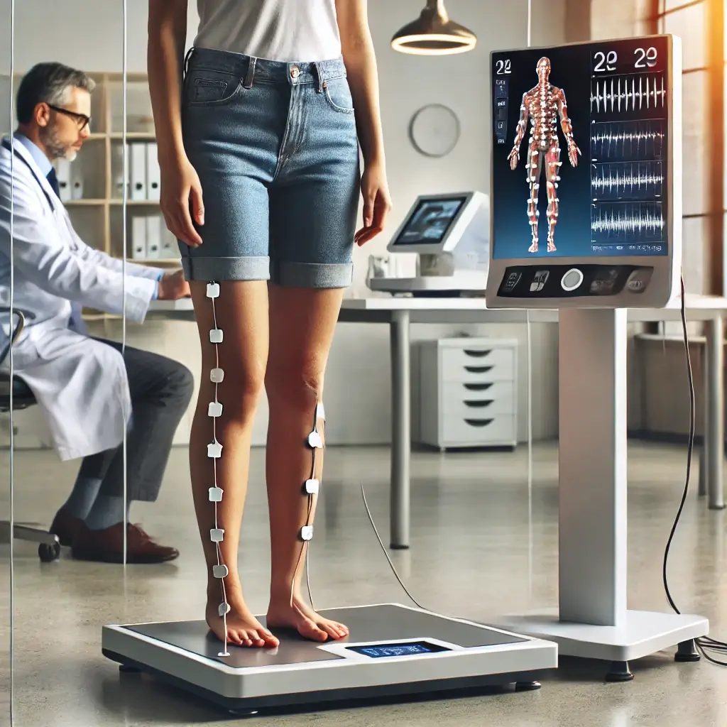 Imagem ilustrativa do exame de bioimpedância