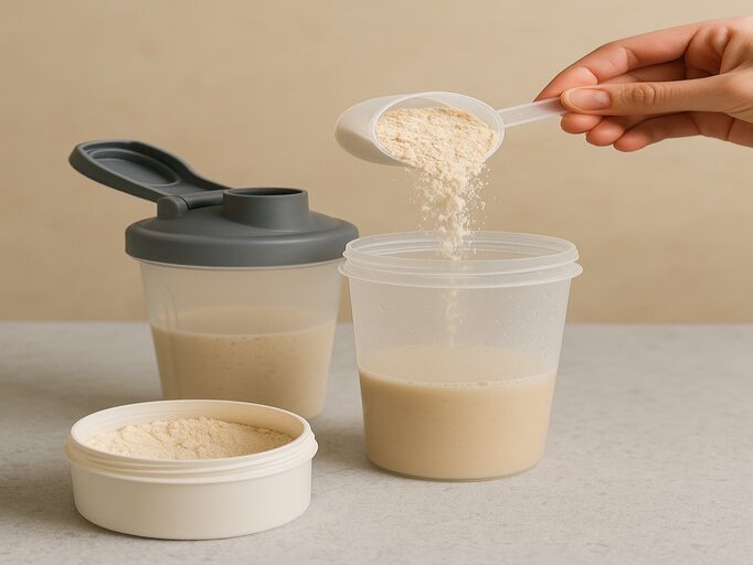 Whey Protein sendo preparado