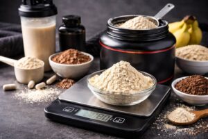 Imagem ilustrativa de ingredientes de um Whey Protein